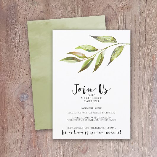 Moderne Waterverf wijk Cocktail Party Kaart