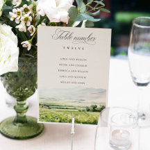 Moderne Waterverf Wijngaard Landschap Zitkaarten