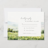 Moderne Waterverf Wijngaard Landschapsbruiloft RSVP Kaartje (Voorkant)