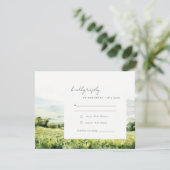 Moderne Waterverf Wijngaard Landschapsbruiloft RSVP Kaartje (Staand voorkant)