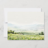 Moderne Waterverf Wijngaard Landschapsbruiloft RSVP Kaartje (Achterkant)