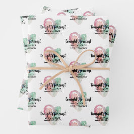 Moderne Waterverf-wijnoogst Inpakpapier Vel