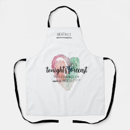 Moderne Waterverf-wijnoogst Schort