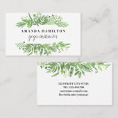 Moderne Waterverf wild beadow green foliage Visitekaartje (Voorkant / Achterkant)