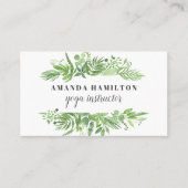 Moderne Waterverf wild beadow green foliage Visitekaartje (Voorkant)