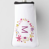 Moderne Waterverf Wild Flower Monogram Golfheadcover (Draai 90)