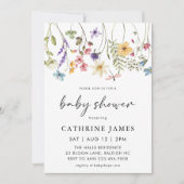 Moderne Waterverf Wildbloemen Bloemen Bloemen Baby Kaart (Voorkant)