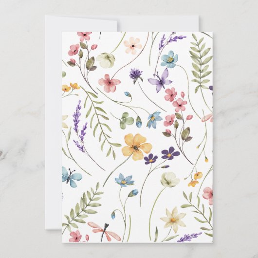 Moderne Waterverf Wildbloemen Bloemen Bloemen Baby Kaart (Achterkant)