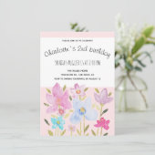 Moderne Waterverf Wildbloemen Illustratie Aankondiging (Staand voorkant)