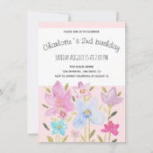 Moderne Waterverf Wildbloemen Illustratie Aankondiging (Voorkant)