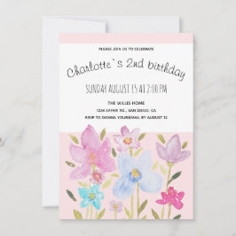 Moderne Waterverf Wildbloemen Illustratie Aankondiging