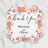 Moderne Waterverf Wildbloemen Trendy Floral Bedankjes Labels (Achterkant)