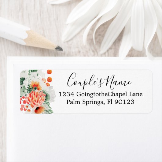 Moderne Waterverf Wildbloemen Trendy Floral Etiket (Insitu)