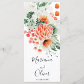 Moderne Waterverf Wildbloemen Trendy Floral Menu (Achterkant)