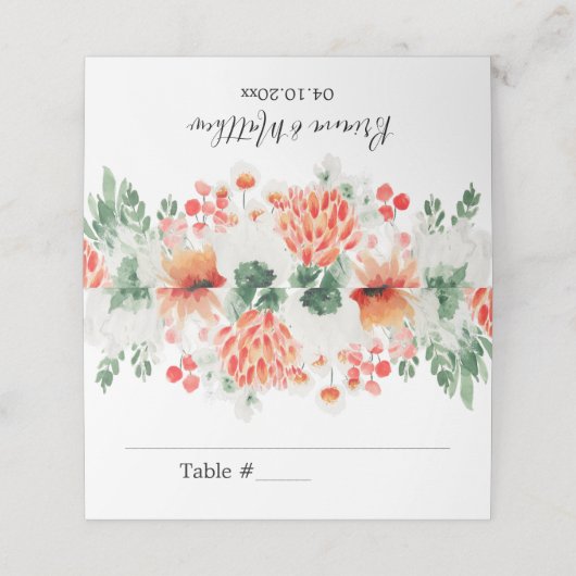 Moderne Waterverf Wildbloemen Trendy Floral Plaatskaartje (Buitenkant ongevouwen)