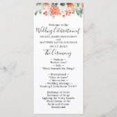 Moderne Waterverf Wildbloemen Weddenschap Programmakaart (Voorkant)