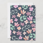 Moderne Waterverf Wilde Bloem Bruiloftsborrel Kaart (Achterkant)
