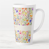 Moderne waterverf wilde bloemen patroon script naa latte mok (Rechts)
