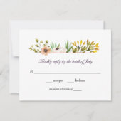 Moderne Waterverf wilde bloemen RSVP Kaartje (Voorkant)