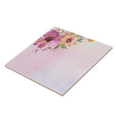 Moderne waterverf wilde bloemen schattig paars tegeltje (Zijkant)