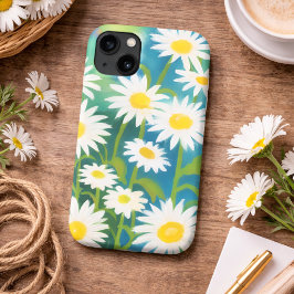 Moderne Waterverf Wilde Margrieten Case-Mate iPhone Case