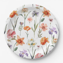 Moderne Waterverf Wildflower bloemenpatroon