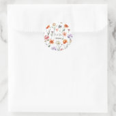 Moderne Waterverf Wildflower bloemenpatroon Ronde Sticker (Tas)