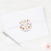 Moderne Waterverf Wildflower bloemenpatroon Ronde Sticker (Envelop)