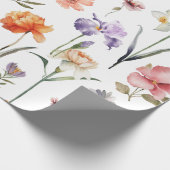 Moderne Waterverf Wildflower Botanische Bloemen Cadeaupapier (Hoek)