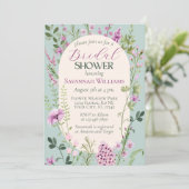 Moderne Waterverf Wildflower Groen Vrijgezellenfee Kaart (Staand voorkant)