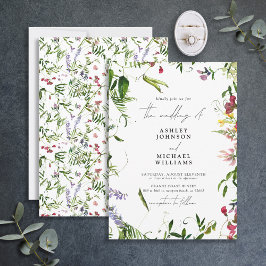 Moderne Waterverf Wildflower Kaart