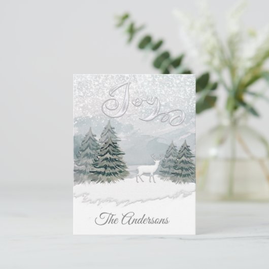 Moderne Waterverf winter Briefkaart (Staand voorkant)