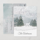 Moderne Waterverf winter Briefkaart (Voorkant / Achterkant)