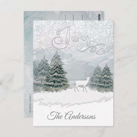 Moderne Waterverf winter Briefkaart (Voorkant / Achterkant)