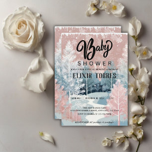 Moderne Waterverf Winter Wonderland Baby Shower Kaart