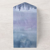 Moderne Waterverf winterblauw All In One Uitnodiging (Buitenkant)