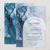 Moderne Waterverf winterblauwe ijskaartje Kaart (Voorkant / Achterkant)