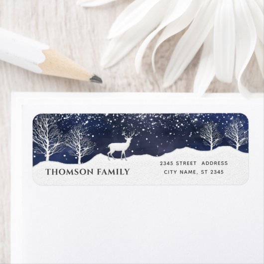 Moderne waterverf Winterbos Etiket (Insitu)