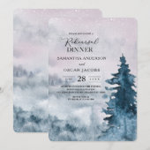 Moderne Waterverf Winterkerstboom Natuur IV Kaart (Voorkant / Achterkant)