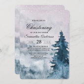 Moderne Waterverf Winterkerstboom Natuur IV Kaart (Voorkant / Achterkant)