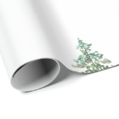 Moderne Waterverf winterpine groene kerstmis Cadeaupapier (Rol Hoek)