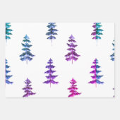 Moderne Waterverf winterpine paarse kerstmis Inpakpapier Vel (Voorkant)