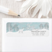 Moderne waterverf Winterscène Joy Holiday Etiket (Insitu)