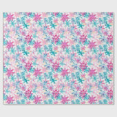 Moderne Waterverf wintersneeuwvlokken Kerst Cadeaupapier (Vlak)