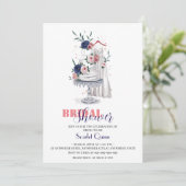 Moderne waterverf witte bruidsjurk met taart kaart (Staand voorkant)