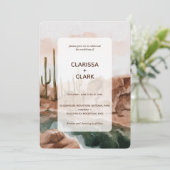 Moderne Waterverf woestijnCactus Landschap Weddens Kaart (Staand voorkant)