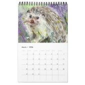 Moderne Waterverf Woodland Forest Animals Natuur Kalender (Mar 2026)