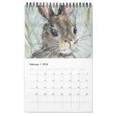 Moderne Waterverf Woodland Forest Animals Natuur Kalender (Feb 2026)