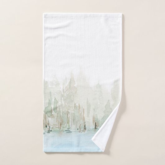 Moderne Waterverf Woodland Scene Badhanddoek Set Bad Handdoek (Handdoek)