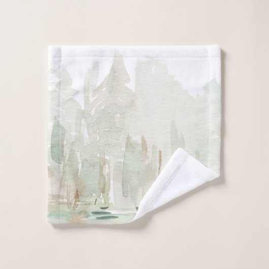 Moderne Waterverf Woodland Scene Badhanddoek Set Bad Handdoek (Wasdoekje)